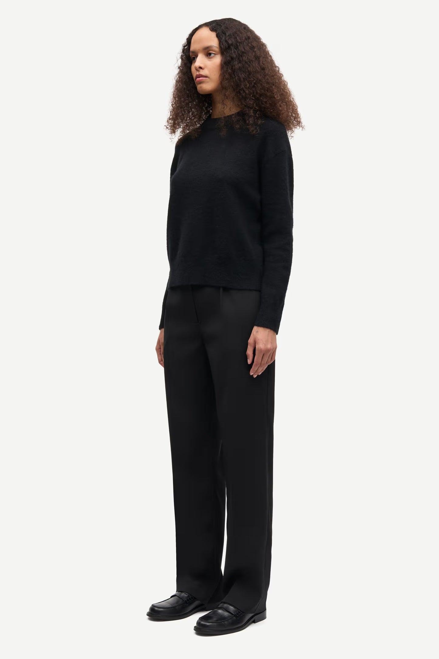 SAMSØE | Le pull en mélange d'alpaga ANOUR O-N - Noir