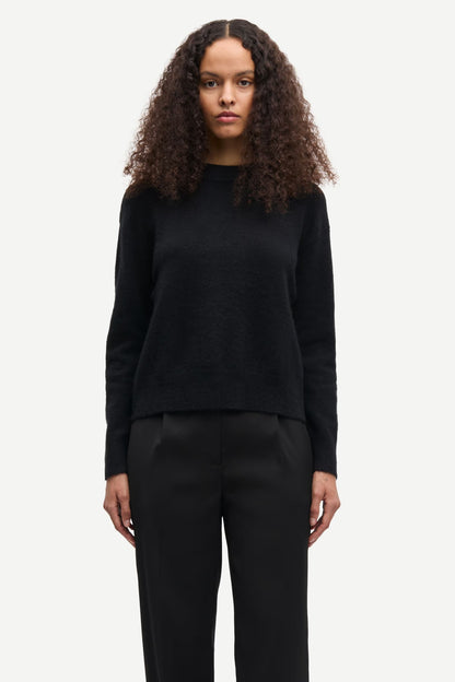 SAMSØE | Le pull en mélange d'alpaga ANOUR O-N - Noir