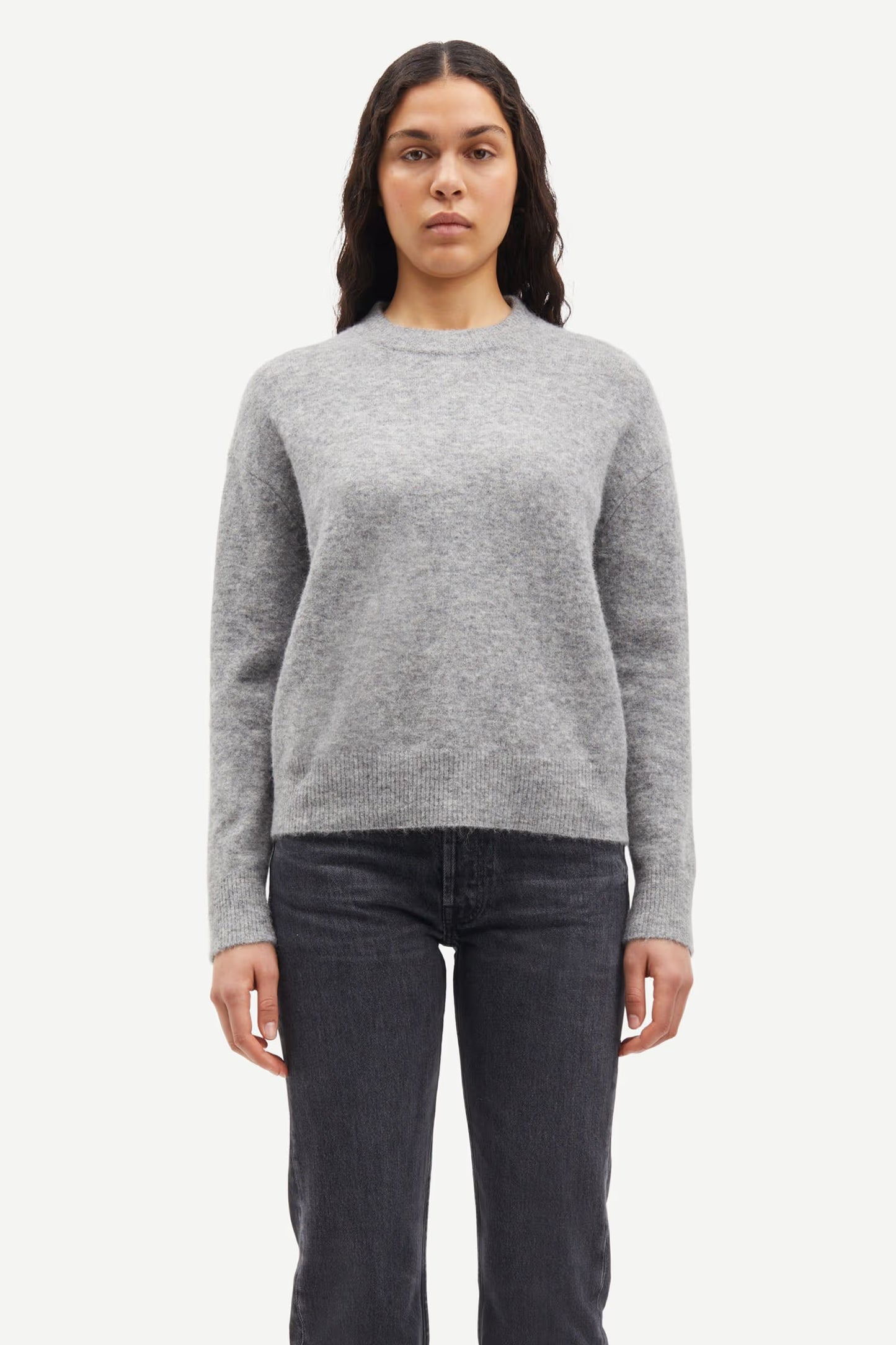 SAMSØE | Le pull en mélange d'alpaga ANOUR O-N - Gris