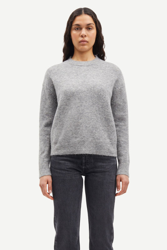 SAMSØE | Le pull en mélange d'alpaga ANOUR O-N - Gris