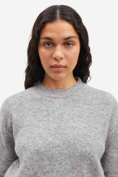 SAMSØE | Le pull en mélange d'alpaga ANOUR O-N - Gris