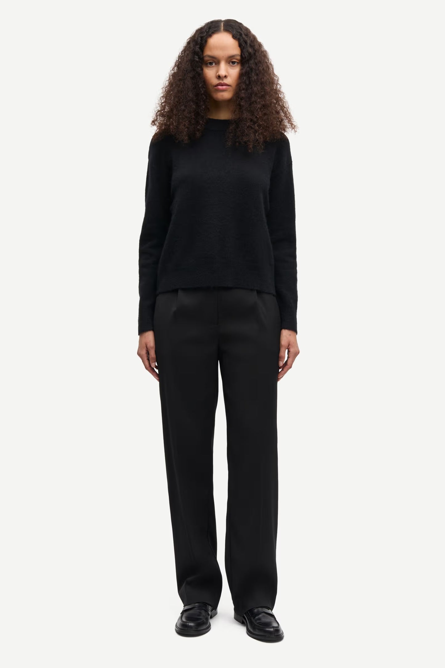 SAMSØE | Le pull en mélange d'alpaga ANOUR O-N - Noir