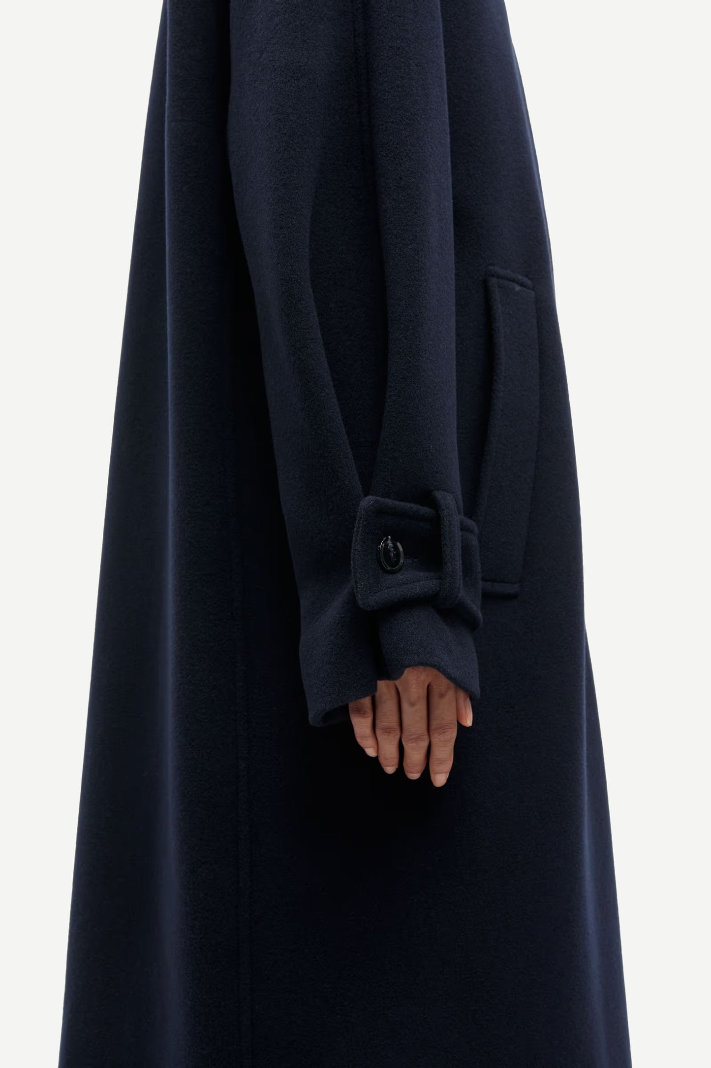 SAMSØE | Manteau long ample Alma - Bleu marine