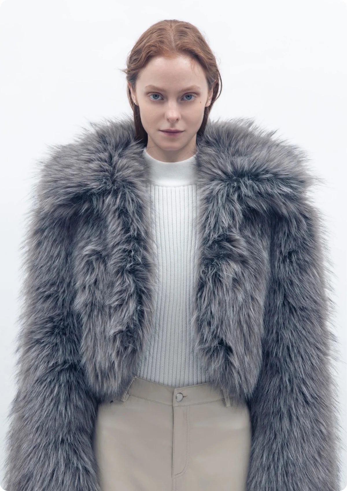 JAKKE | Veste en fausse fourrure 'Spun' | Gris Argent