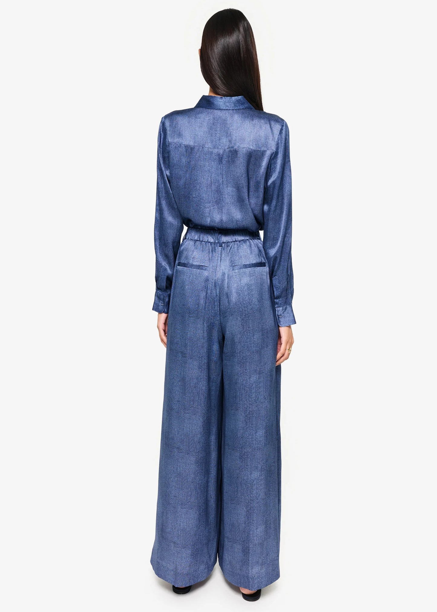 CAMI NYC | Chemisier en soie ''Crosby'' - Bleu denim brut
