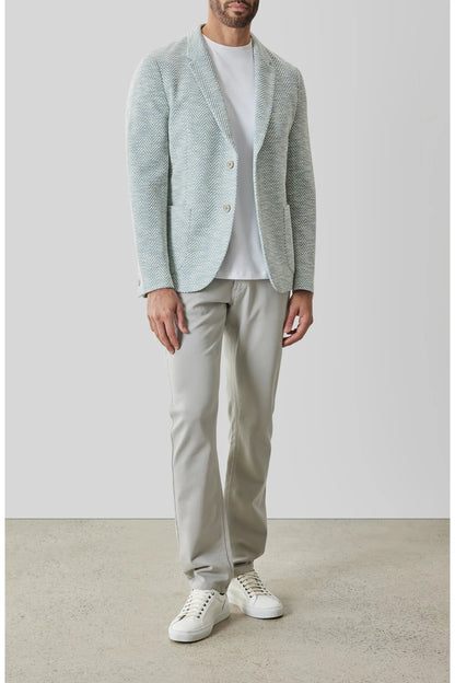 Robert Barakett | Blazer Jett en maille à chevrons - Bleu sarcelle clair