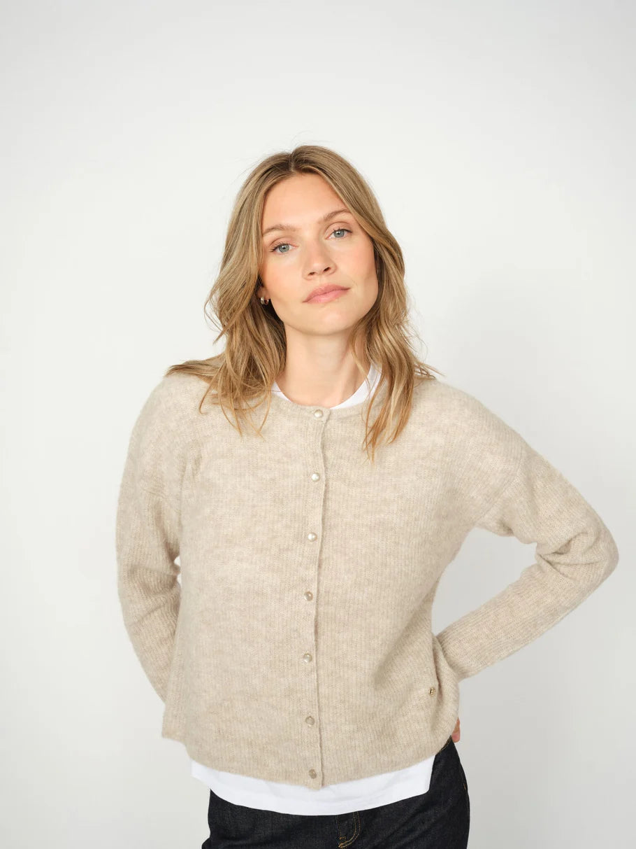 Mos Mosh | Cardigan en maille 'Almine' | Gris Plume