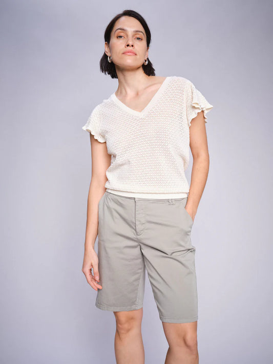 MOS MOSH | Tricot à col en V "GANNA" - Beige