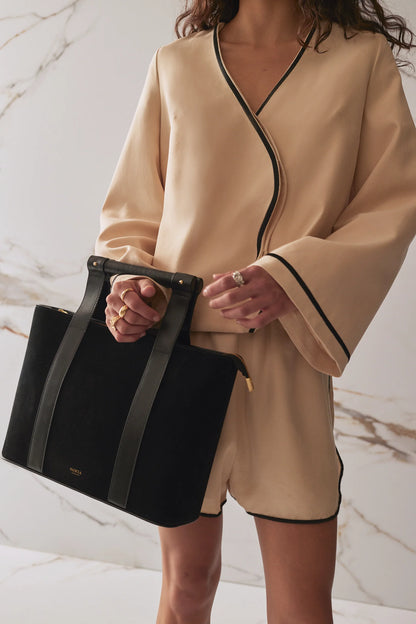 SANCIA | Sac en cuir ''Ravenna Tote'' - Noir