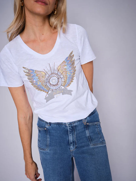 MOS MOSH | T-shirt "GETHI" - Blanc