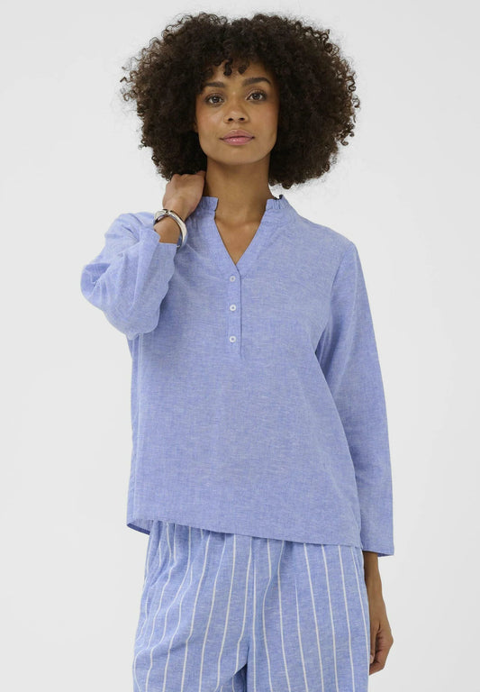 CULTURE | Chemisier en lin ''Arletty'' - Bleu poudre