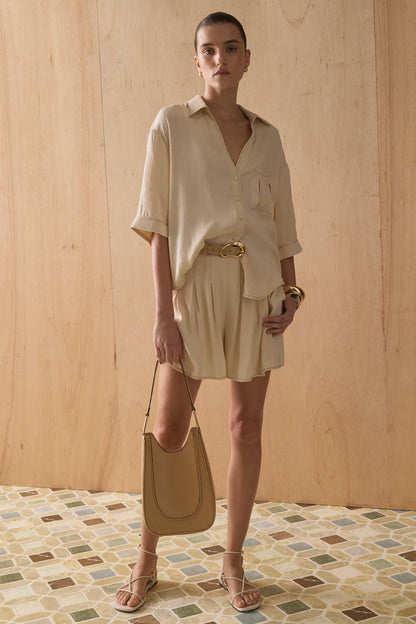 SANCIA | ceinture en cuir ''Formosa'' - Beige