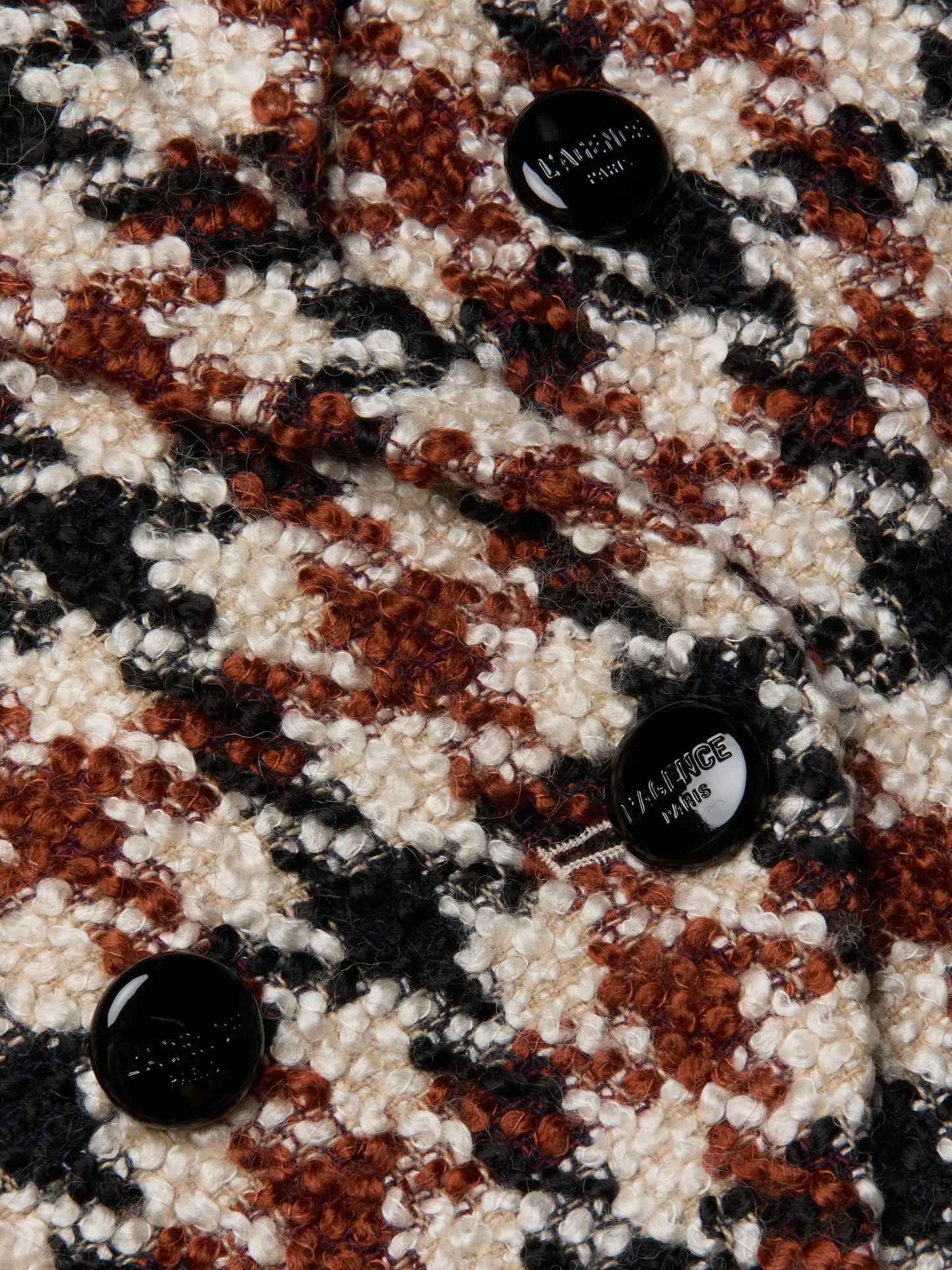 L'Agence | Veston "MARIE" en tweed- Noir/marron/crème