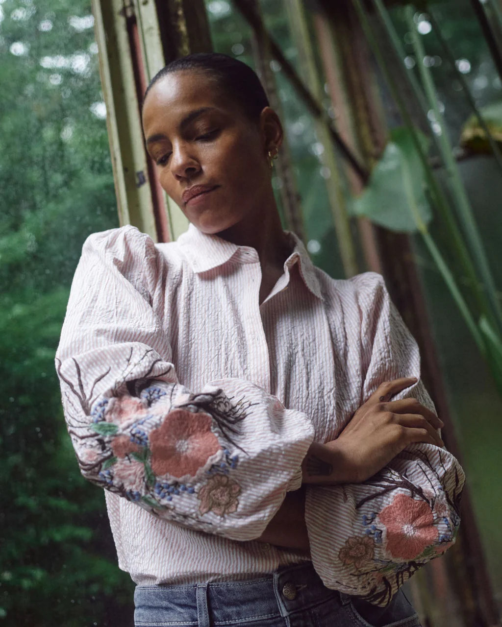 MOS MOSH | Chemise "CIU OXFORD"- Pêche/blanche