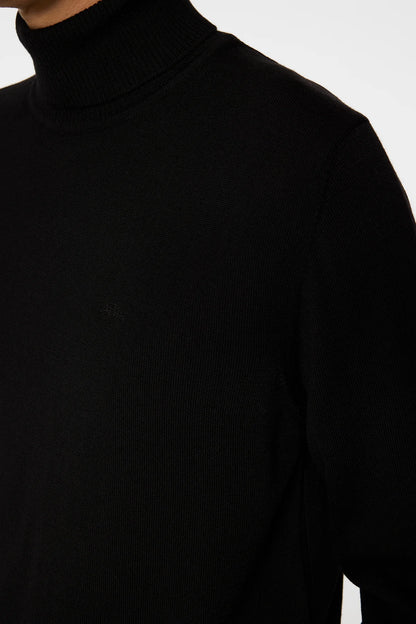 J.LINDEBERG | Pull "Kaden" Merino Col roulé - Noir