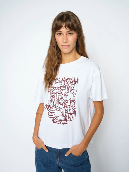 Mos Mosh | T-Shirt à col rond 'Bernat' | Blanc