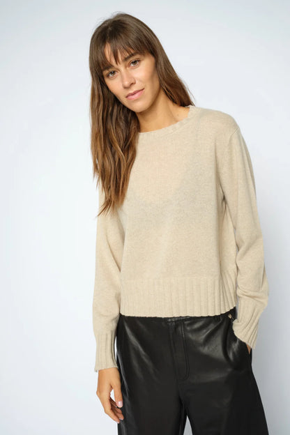 Mos Mosh | Pull en cachemire à col rond 'Moria' | Beige Sable