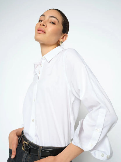 Mos Mosh | Chemise en twill de coton 'Winola' | Blanche