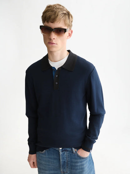 Scotch & Soda | Polo à manches longues - Bleu marine