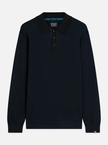Scotch & Soda | Polo à manches longues - Bleu marine