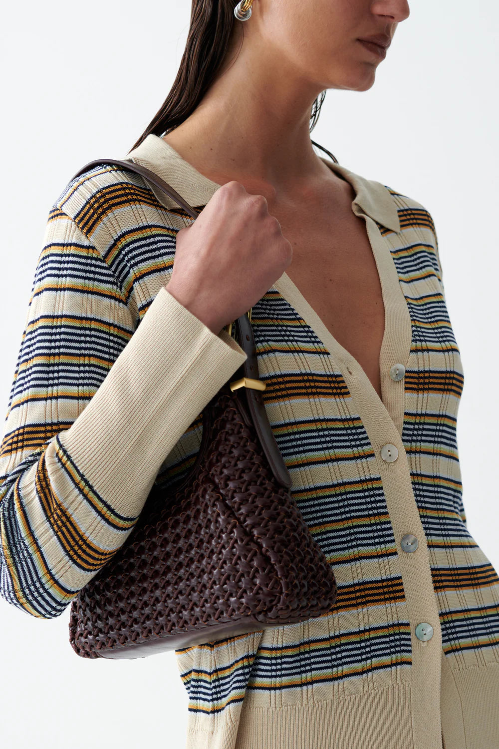Sancia | Le cardigan en maille ''Zilla'' - rayures champagne