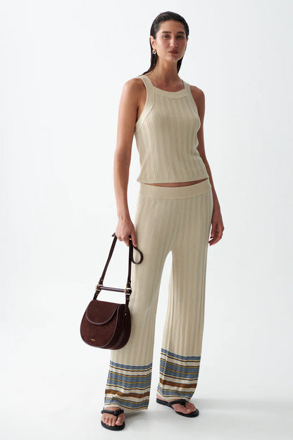 Sancia | Le pantalon ''Fredrika'' - Rayures champagne