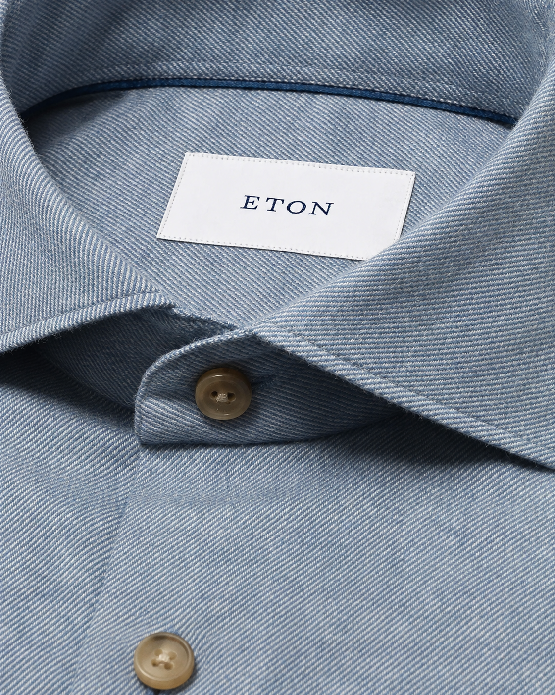ETON | Chemise en flanelle unie - Bleu clair