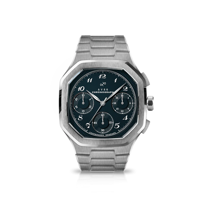 AV86 | Montre Chronographe ''1904'' 38 mm - Acier / Bleu