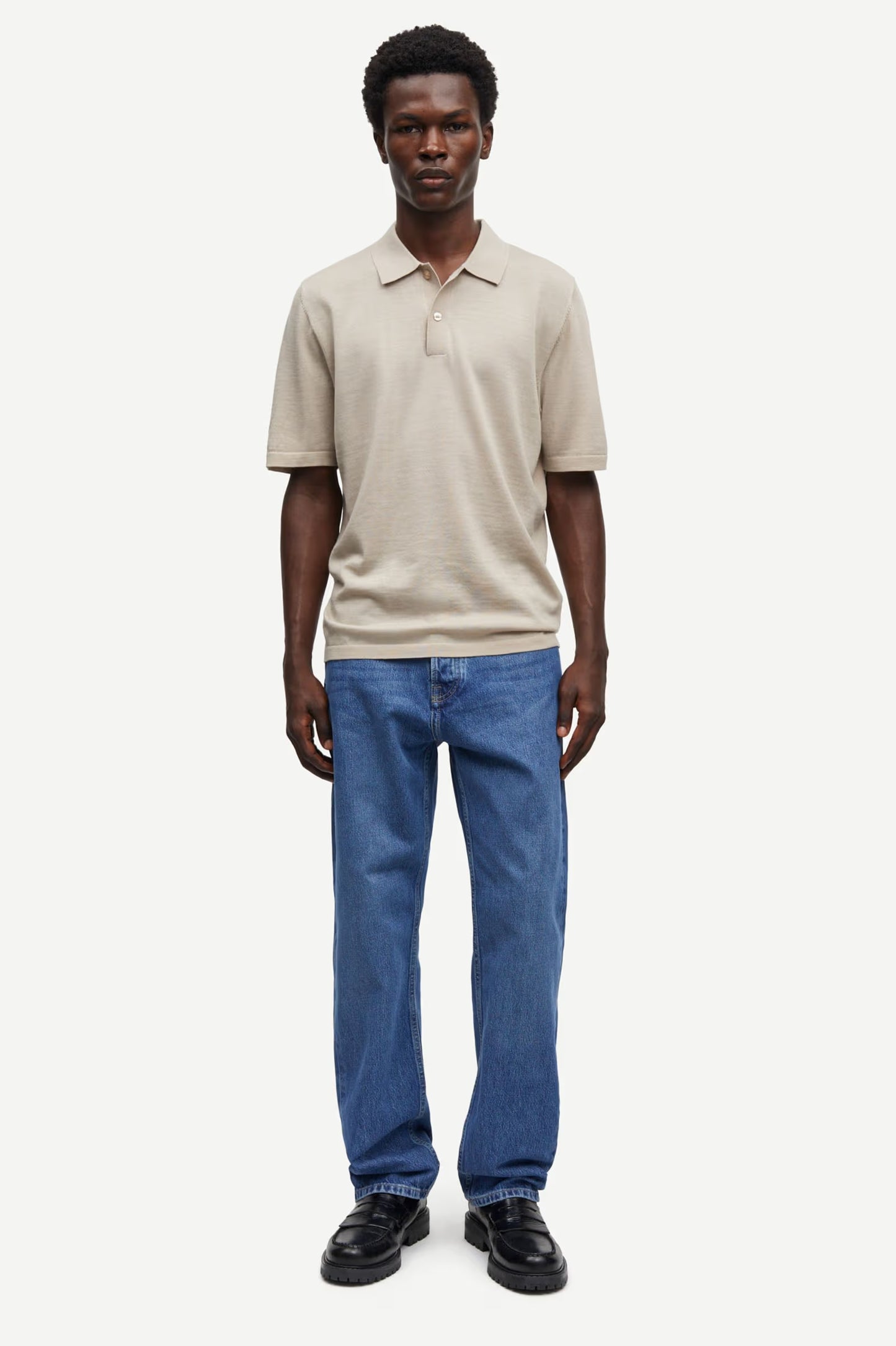 SAMSØE SAMSØE | Polo en maille "Sarowan" - Beige