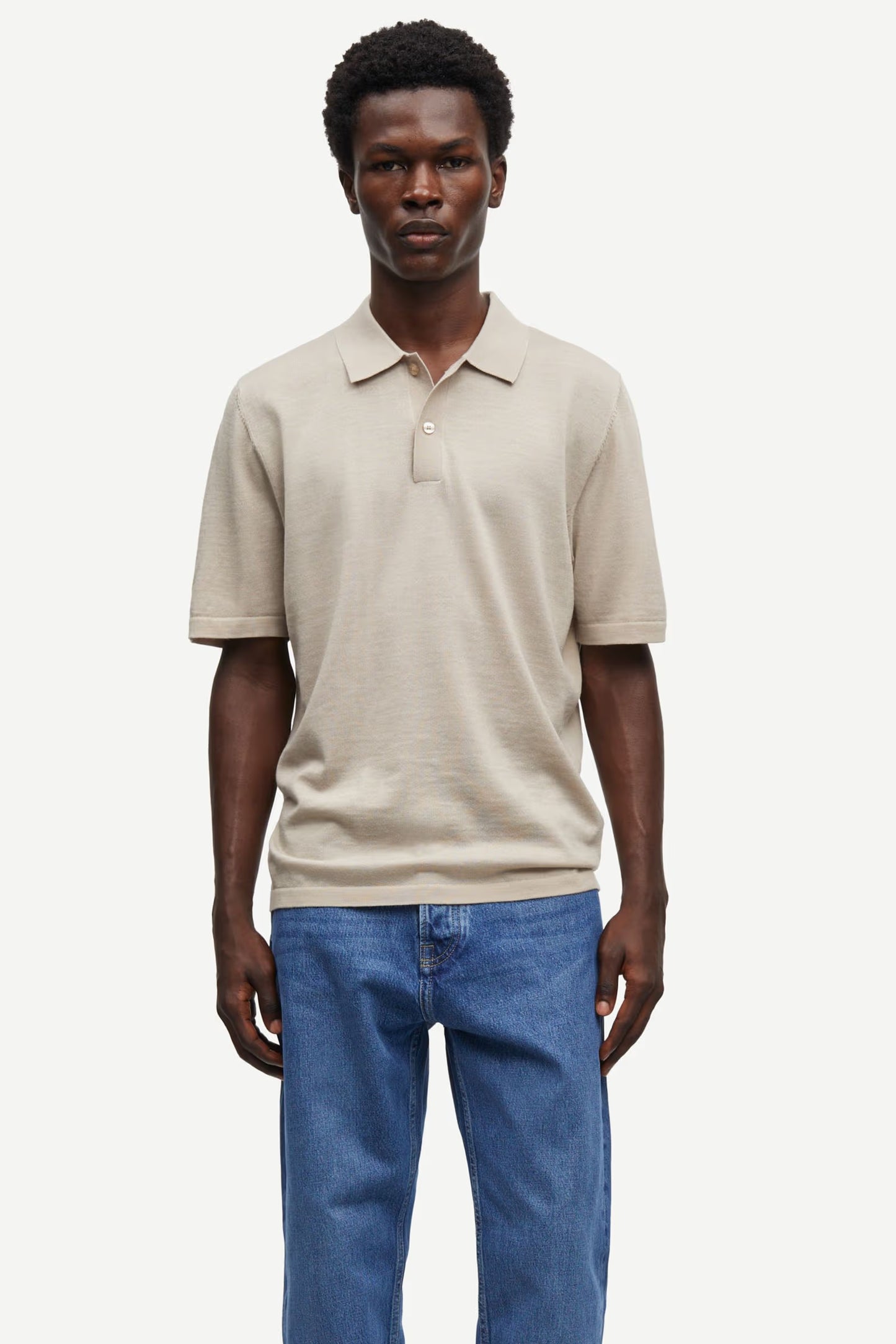 SAMSØE SAMSØE | Polo en maille "Sarowan" - Beige
