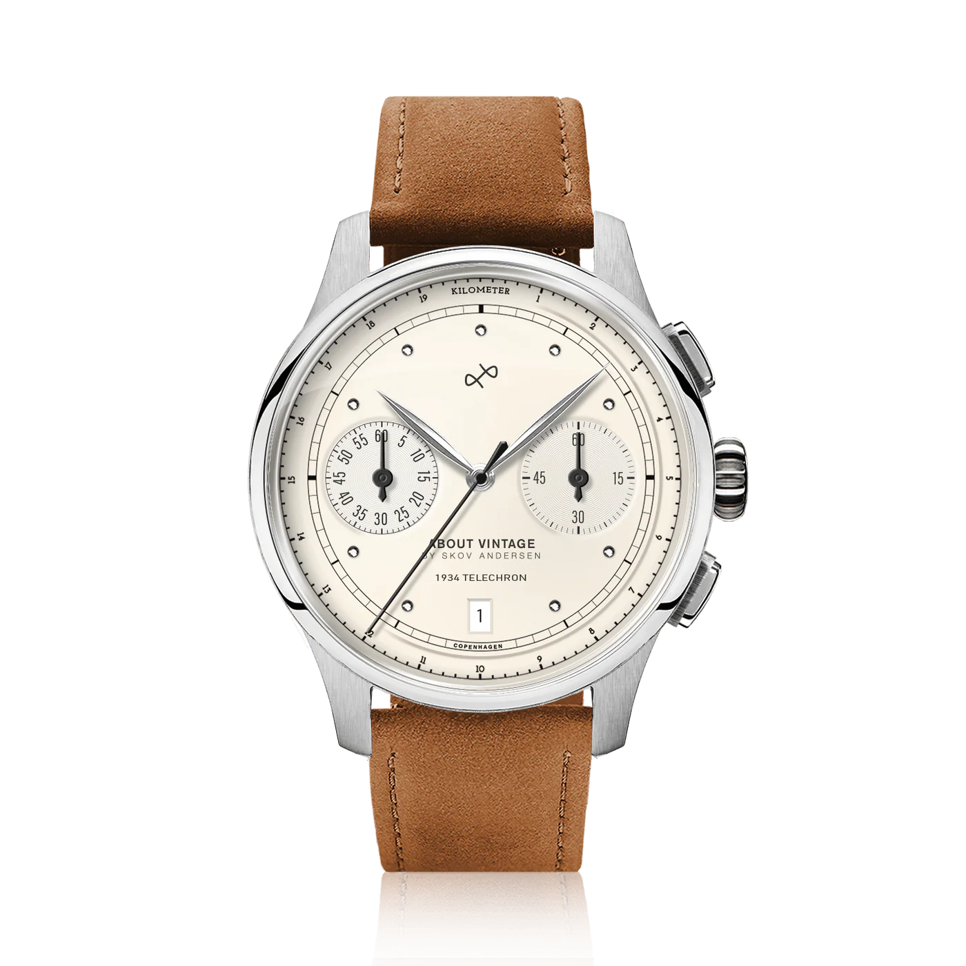 AV86 | Montre ''1934 Telechron'' 42mm - Acier / Blanc cassé