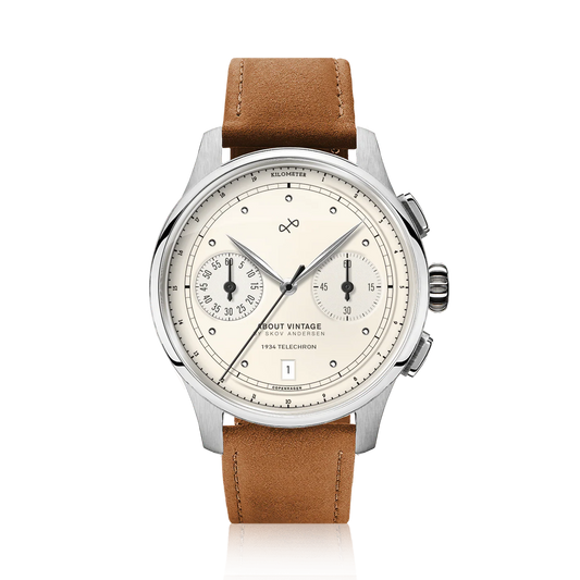 AV86 | Montre ''1934 Telechron'' 42mm - Acier / Blanc cassé