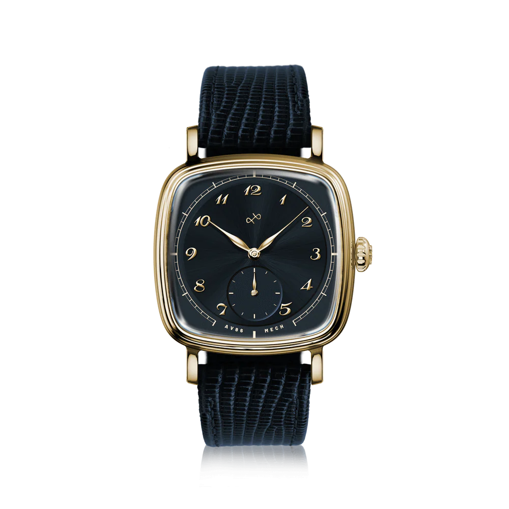 AV86 | Montre mécanique ''1954 Amalfi'' 36 mm | Or / Bleu marin