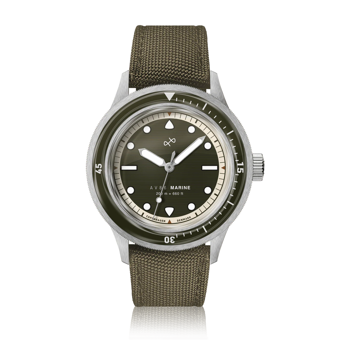 AV86 | Montre ''1956 Marine'' en acier de 41 mm | Acier / Vert
