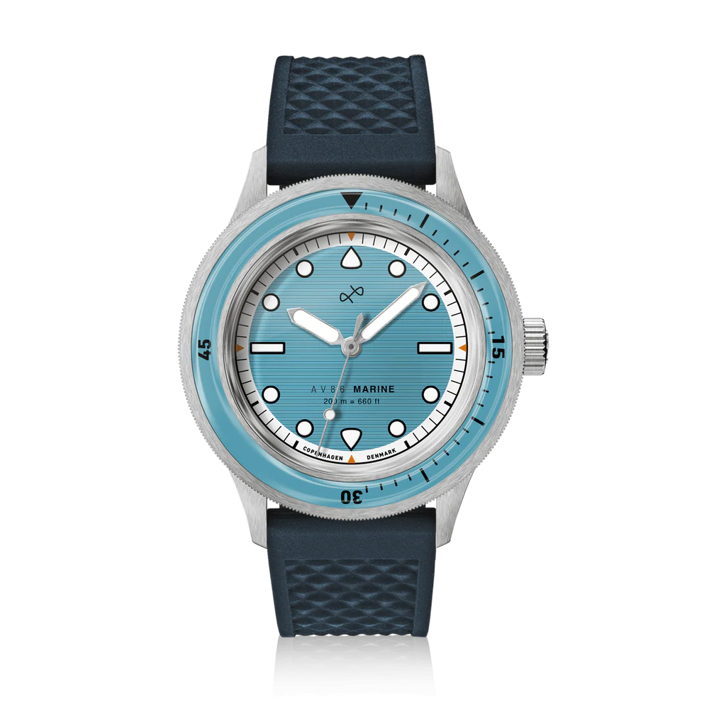 AV86 | Montre en acier ''1956 Marine'' 41 mm | Acier/Bleu clair
