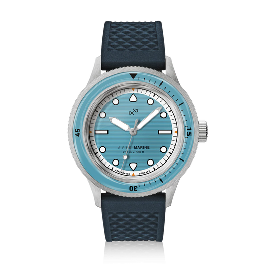AV86 | Montre en acier ''1956 Marine'' 41 mm | Acier/Bleu clair