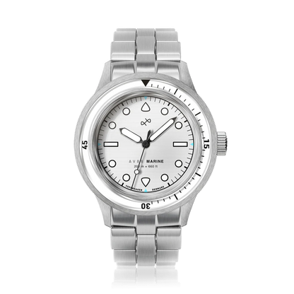 AV86 | Montre en acier ''1956 Marine'' 41 mm | Acier/Blanc