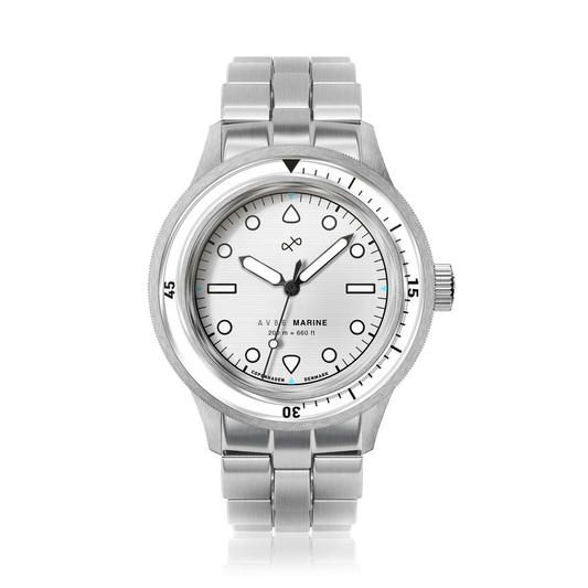 AV86 | Montre en acier ''1956 Marine'' 41 mm | Acier/Blanc
