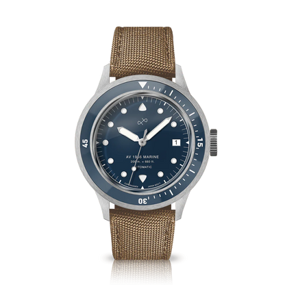 AV86 | Montre en acier ''1956 Marine Automatic'' 41 mm | Acier/Bleu