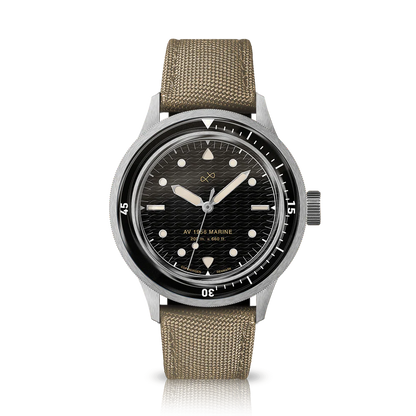 AV86 | Montre ''1956 Marine'' en acier de 41 mm | Acier / Noir