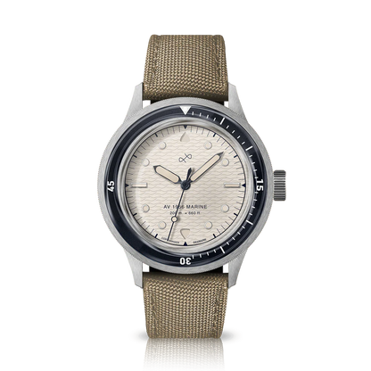 AV86 | Montre ''1956 Marine'' en acier de 41 mm | Bleu marine et blanc cassé