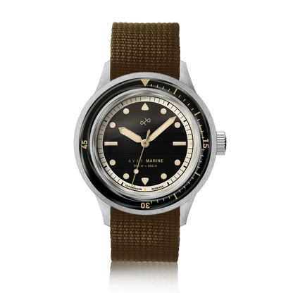 AV86 | Montre en acier ''1956 Marine'' 41 mm | Acier/Noir doré