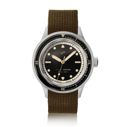 AV86 | Montre en acier ''1956 Marine'' 41 mm | Acier/Noir doré
