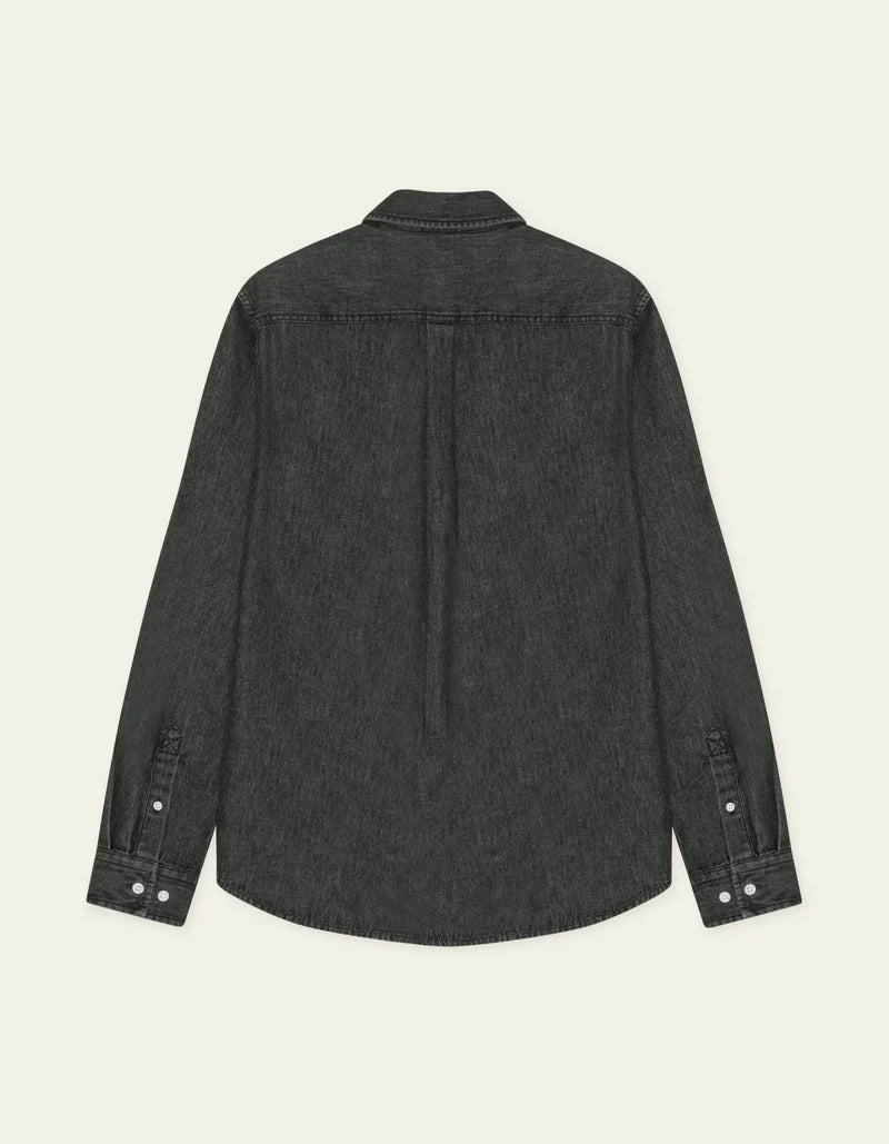 Les deux | Chemise en coton "Denim" - Noir délavé