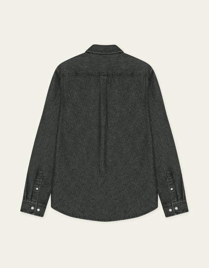 Les deux | Chemise en coton "Denim" - Noir délavé