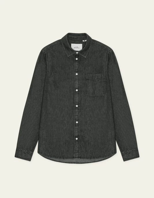 Les deux | Chemise en coton "Denim" - Noir délavé