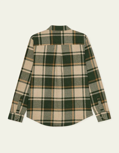 Les deux | Chemise en coton flanelle "Check" - Vert résine