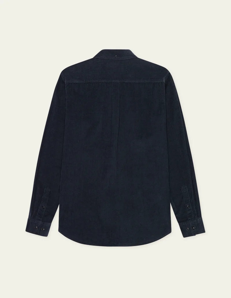 Les deux | Chemise en coton corduroy "Pinwale" - Bleu marin