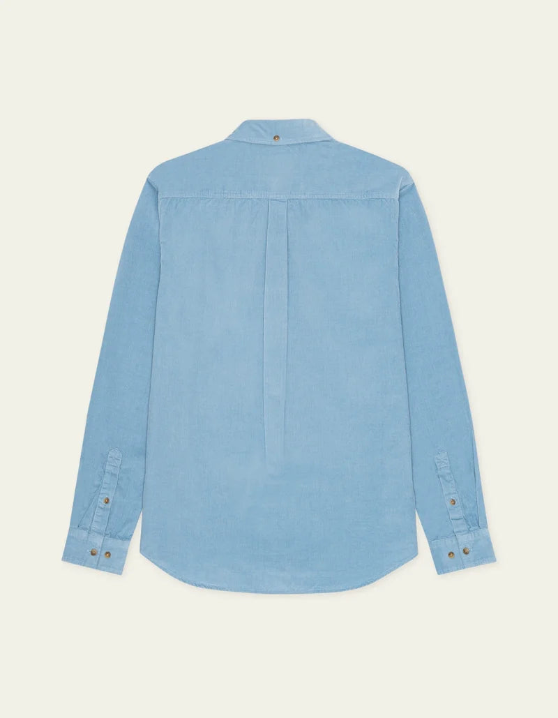 Les deux | Chemise en coton corduroy "Pinwale" - Bleu allure