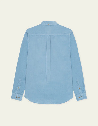 Les deux | Chemise en coton corduroy "Pinwale" - Bleu allure